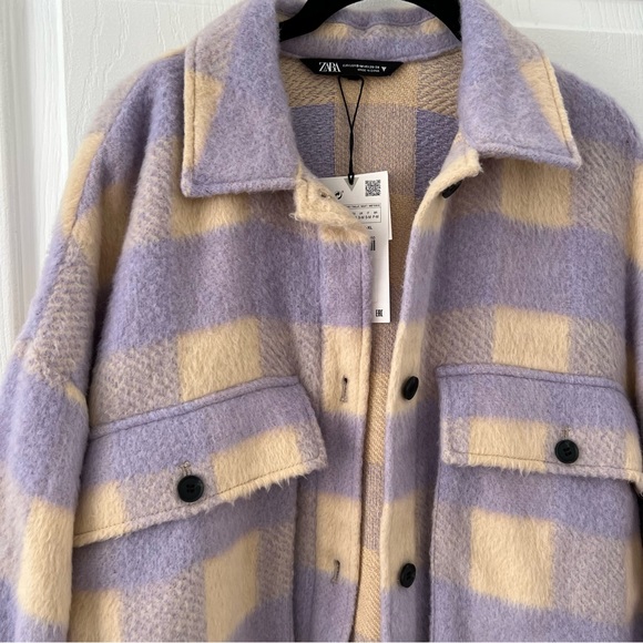 Zara Purple Plaid Overshirt - Picture 11 of 13